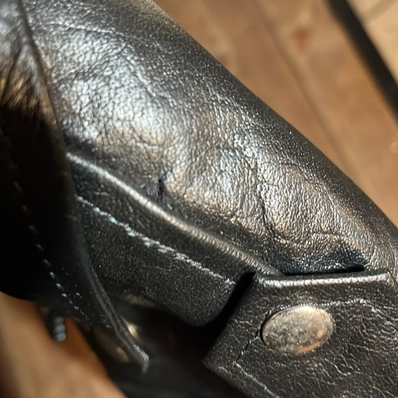 Unik black leather biker jacket - Picture 4 of 5